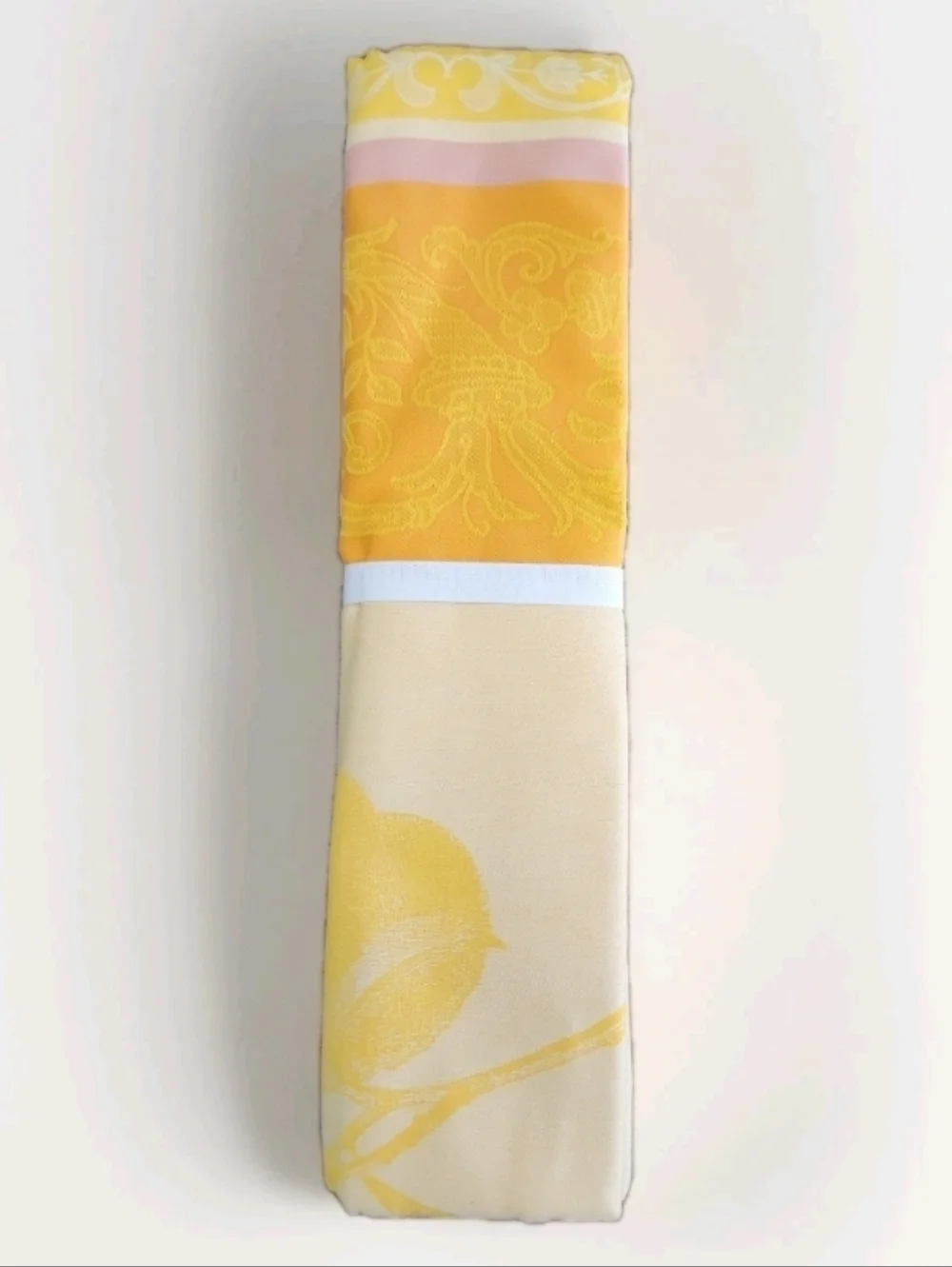 Williams Sonoma Citrus Jacquard Table Runner Yellow 18.5x108 NWT Summer